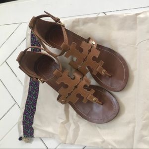 Tory Burch Chandler leather T-Strap wedge sandals